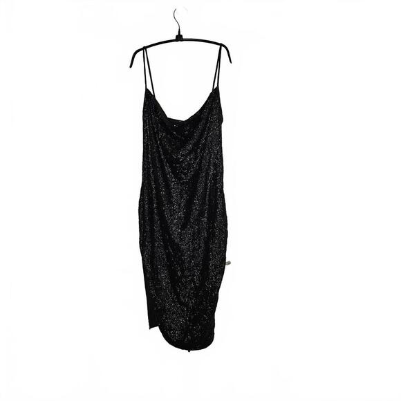 Elegant Black Sequined Slip Dress - Picture 1 of 6
